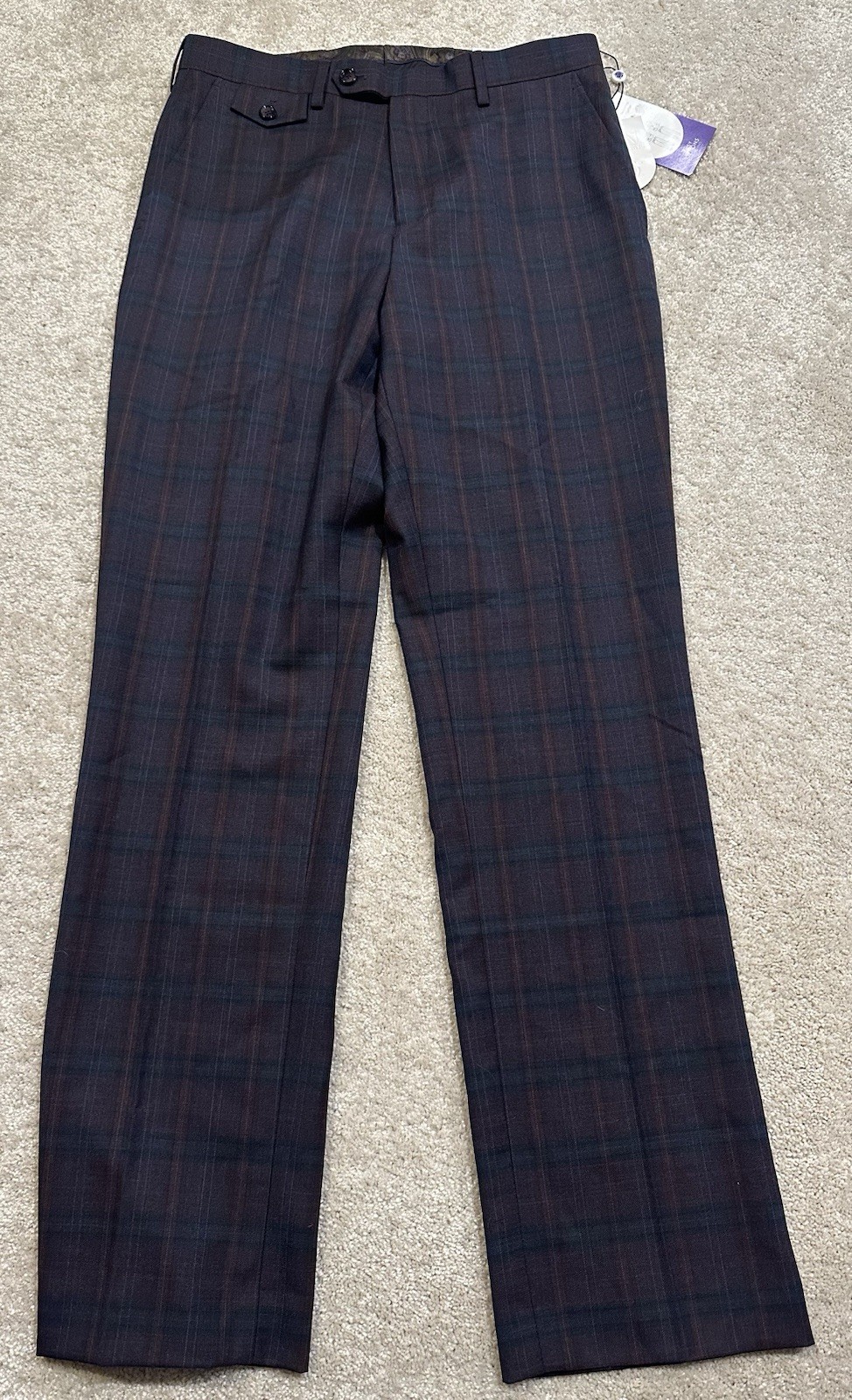 Tayion By Montee Holland Pants Mens 30×32 Burgundy Black Dress Easy Options
