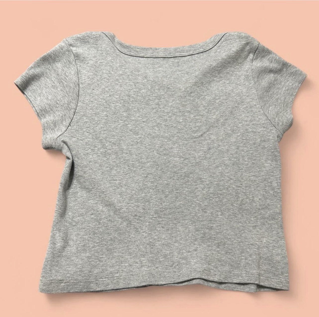 John Galt Gray Firenze Graphic Logo Baby Tee Crew Neck Short Sleeve, S