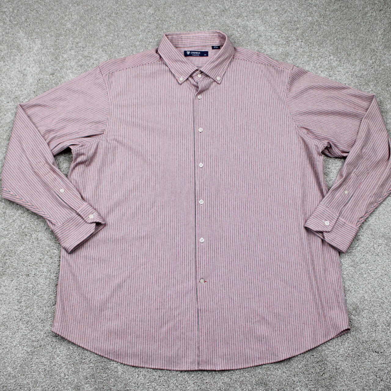 Cremieux Shirt Men XL Red Checkered Cotton/Polyester Blend L/S Button Down