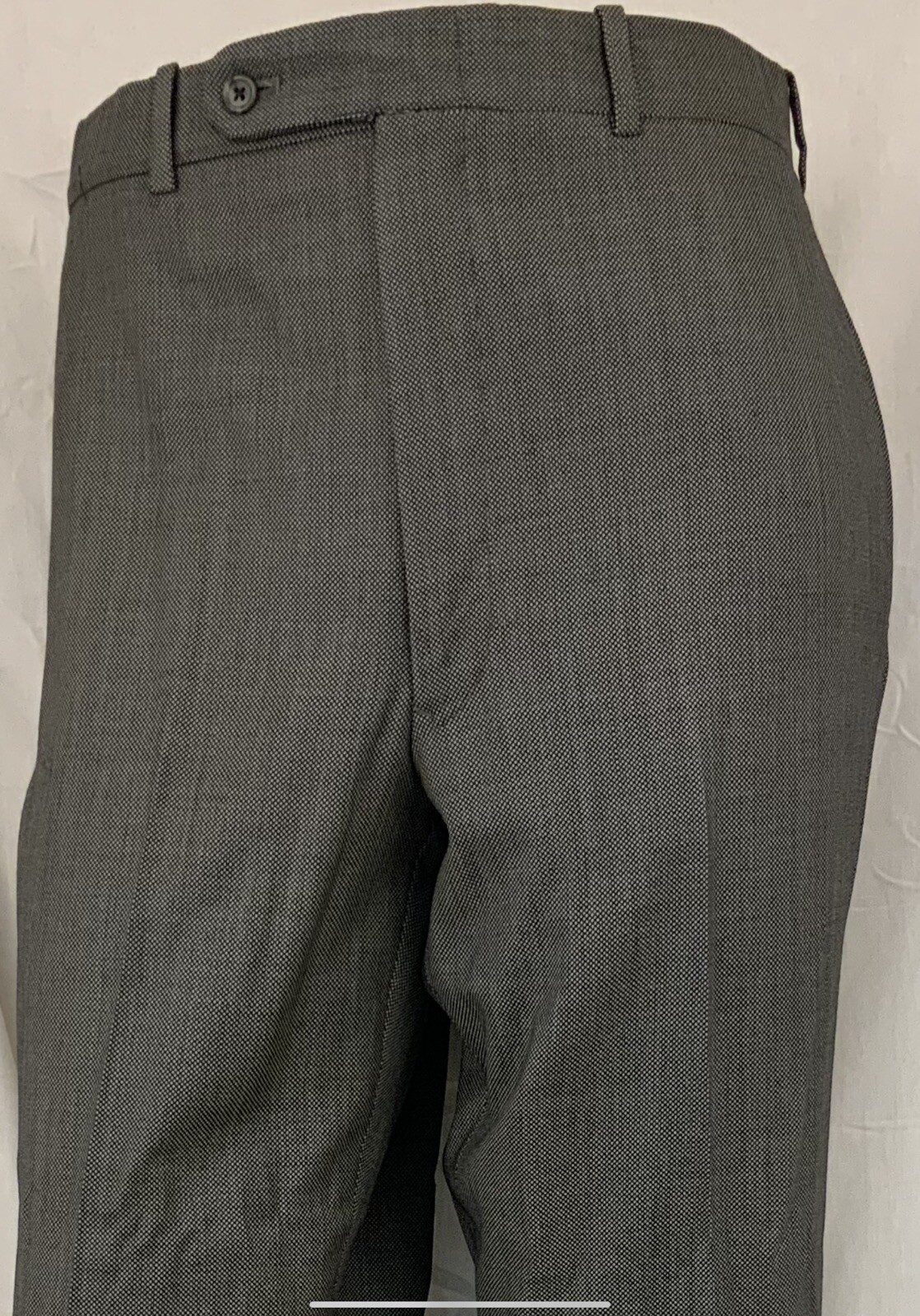 Tom James Corporate Image Pants 36×28 Gray Check Wool USA EUC YGI T1-303