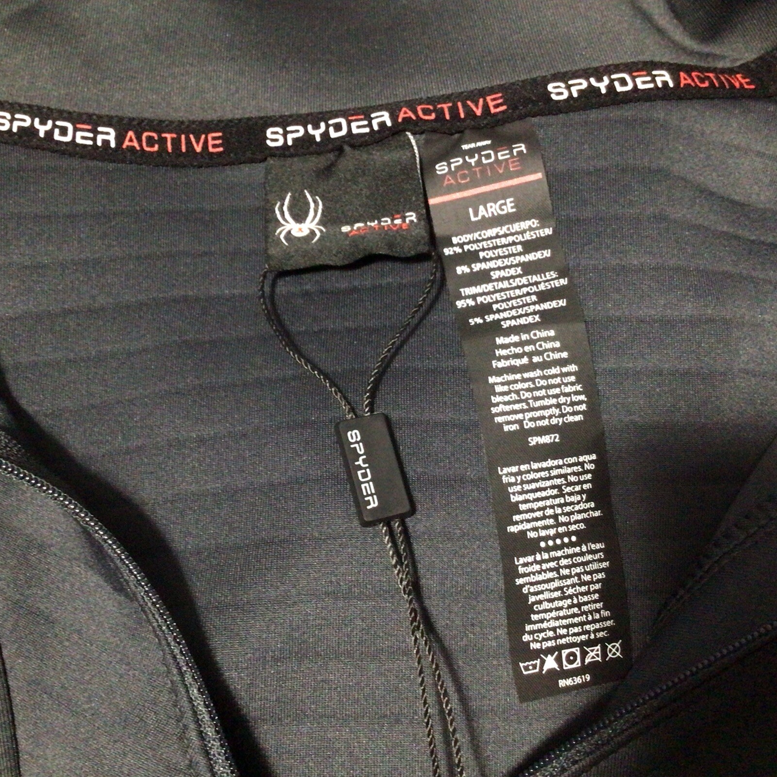 Spyder Active 1/4 Zip Breathable Quick Dry Stretch Pullover Sweat Shirt Jacket L