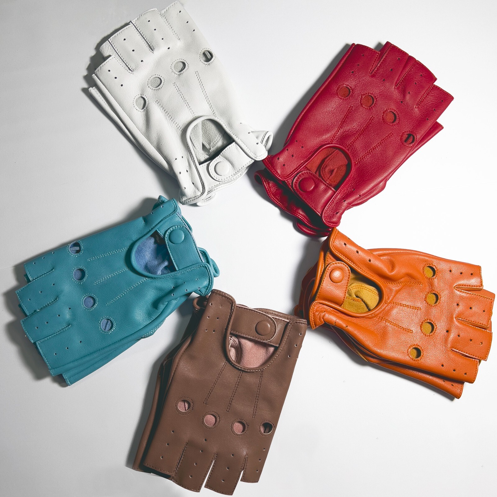 Fingerless 100% Genuine Leather Driving Gloves Chauffer