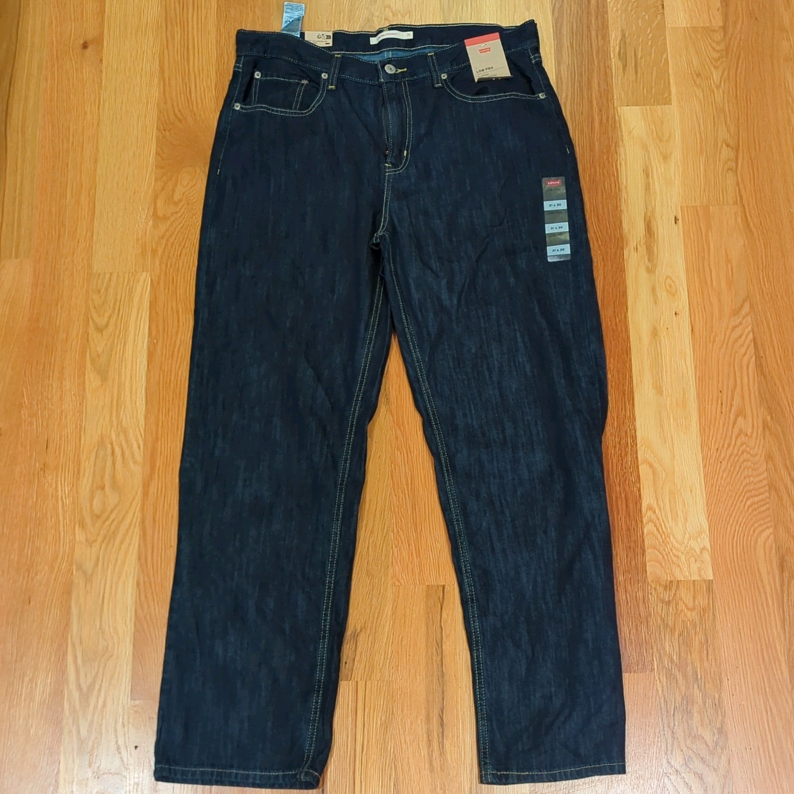 Levi’s Low Pro Jeans Dark Blue Mid Rise Straight Women’s 31×30 Relaxed Hip New