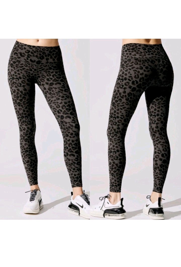 NWT Varley Century Legging Iron Cheetah Sz Small Carbon38 Lolux Soft