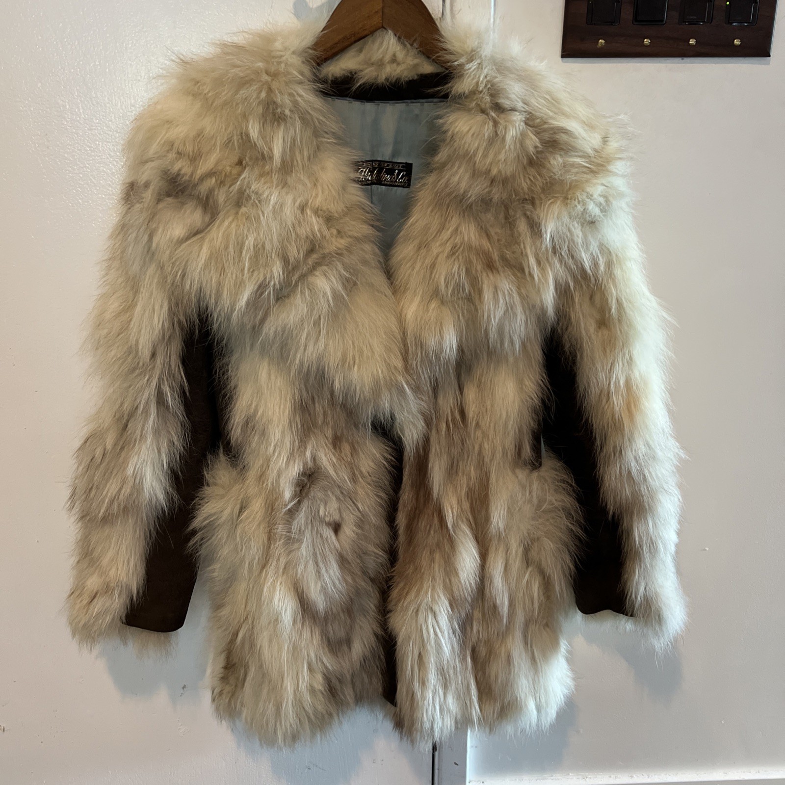 Vintage 70s T. Galistinos Co. Fox Fur & Leather Coat From Athens Fur Womens XS/S