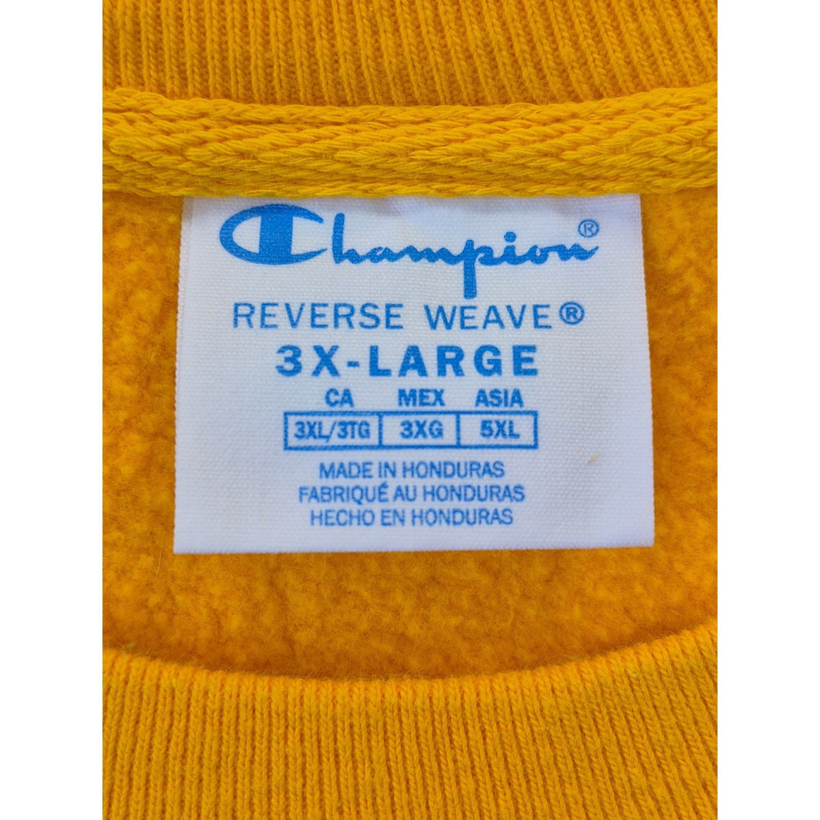 Champion Reverse Weave Sweatshirt Mens 3XL Gold Yellow Crewneck GF70 BYC Heavy