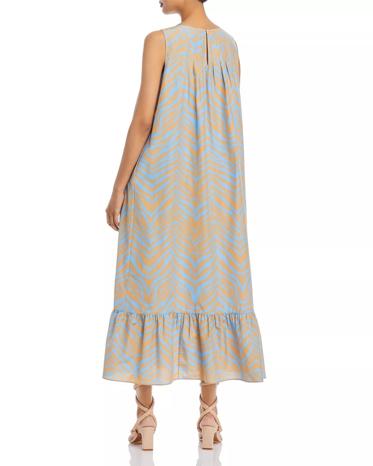 NEW X-Large Lafayette 148 New York Silk Cotton Halle Fresh Blue Tank Maxi Dress