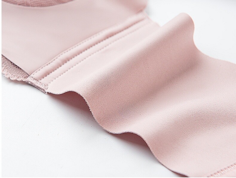100% Silk Lining Women Bra Lace Front Closure Push Up Wireless Bralette Set