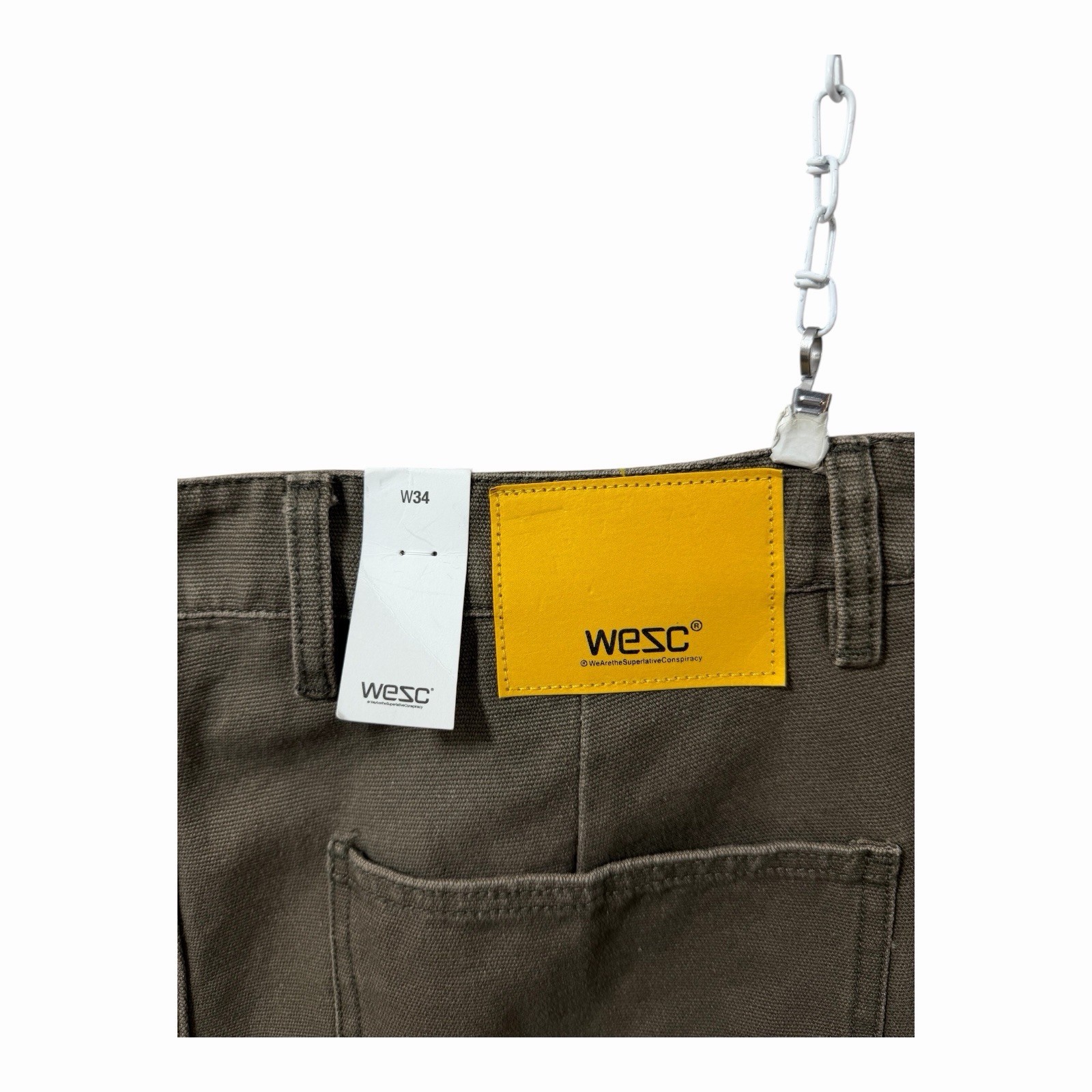 WeSC Carpenter Shorts Spring Canvas Adult Mud Look Brown Denim Men’s Size 24 New