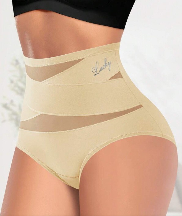 2 Pack High Waist Tummy Control Panties Shaping Cross Strap Briefs Women S-3XL
