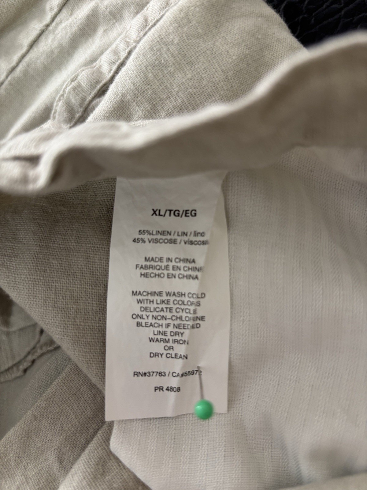 Cubavera Men’s Beige Casual Pants 40W XL Regular Straight Linen Drawstring