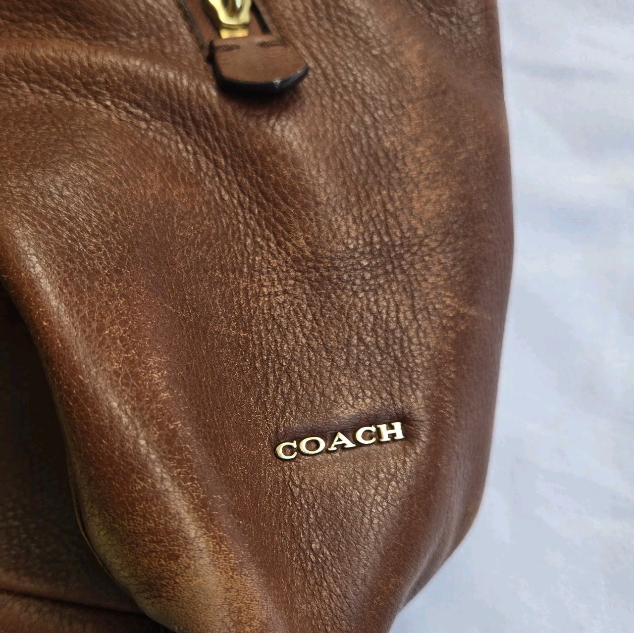 Coach Madison Phoebe Pebbled Leather Hobo Brown Shoulder Bag Purse H1376-26224