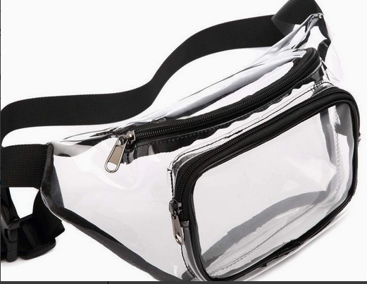 Clear USB Tote Bag PVC Zipper Stadium Approved Shoulder Handbag Purse Chest