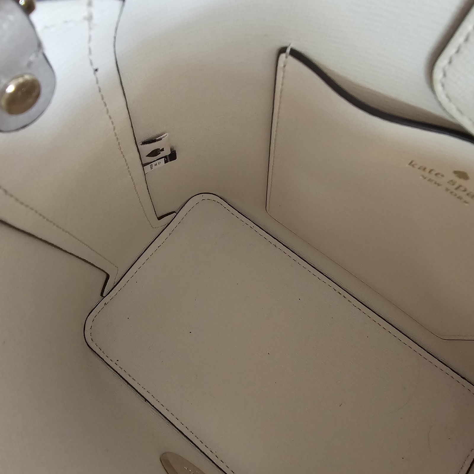 Kate Spade New York Gray Pebbled Top Handle Crossbody Adjustable Strap Gold