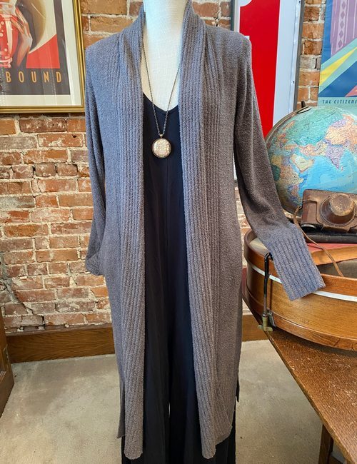 Barefoot Dreams Ash Gray CozyChic Lite Petite Catalina Long Cardigan New Sweater
