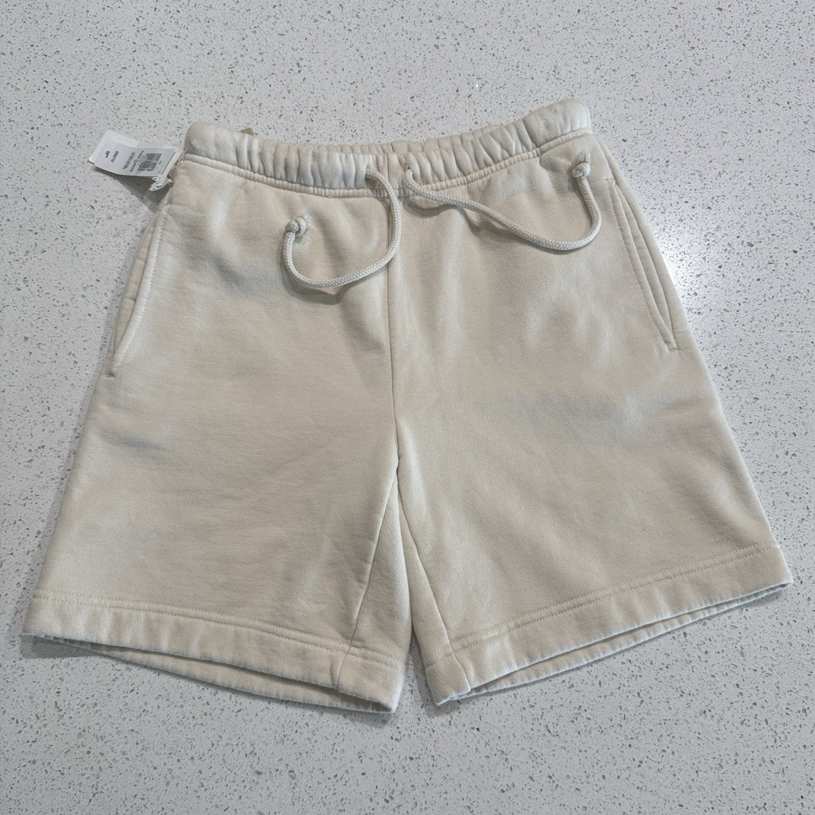 Wilfred Free Women’s Beige Fleece Sweat Shorts Size 2XS Drawstring Pockets
