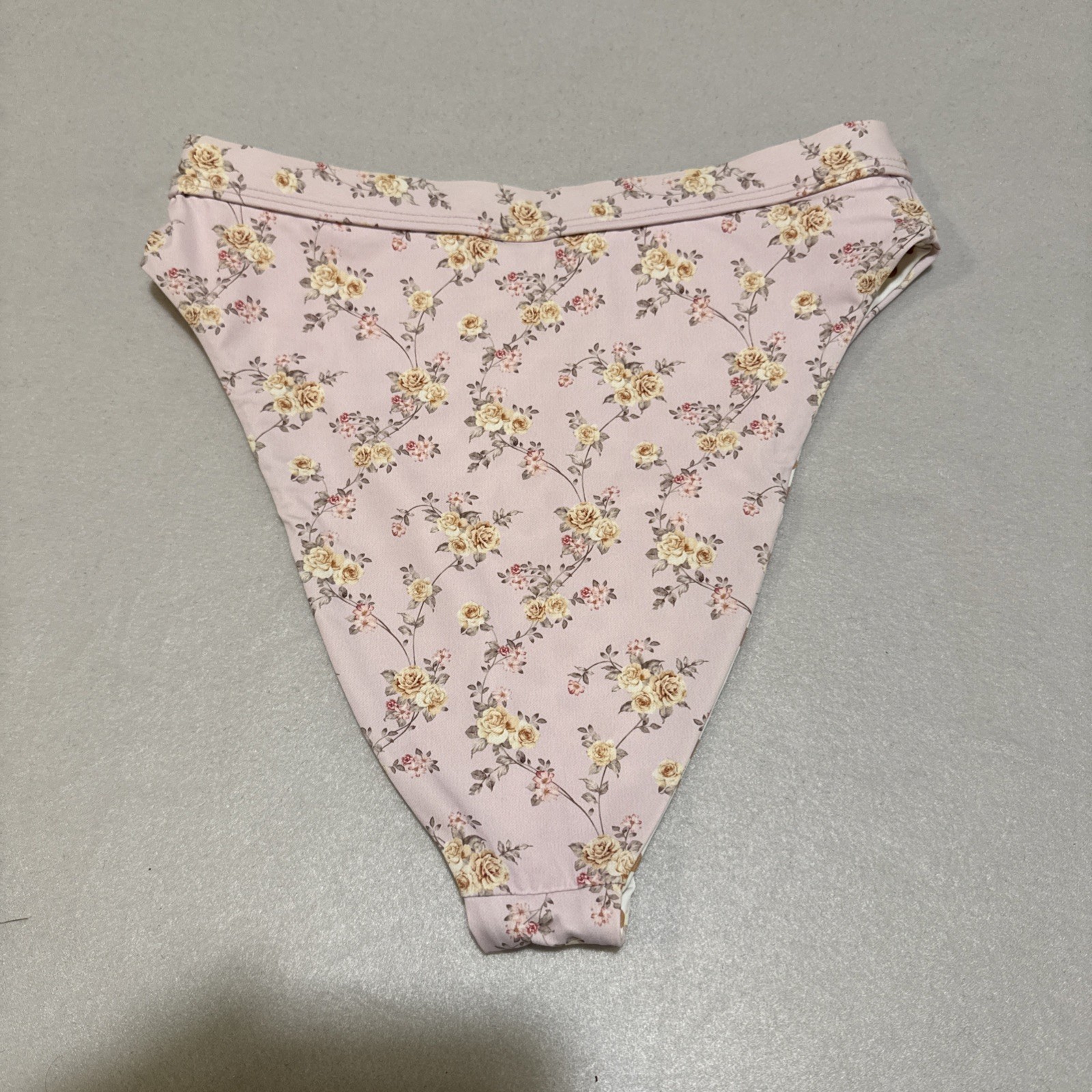 Dippin Daisy Women Swim Bottom Pink Floral/ Poka Dot Reversible High Waist Sz XS