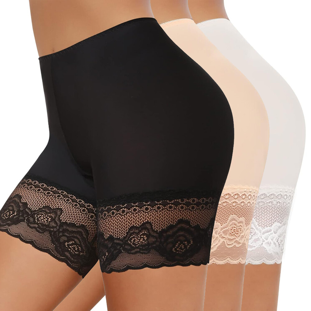Slip Shorts for Under Dress Women Anti Chafing Underwear Seamless Lace Boyshorts