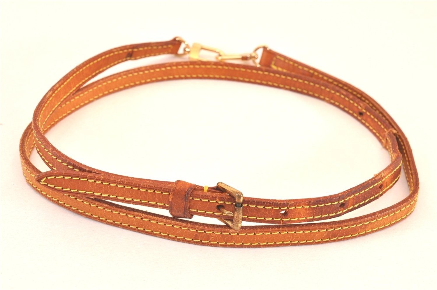 Authentic Louis Vuitton Leather Shoulder Strap Beige LV AB513
