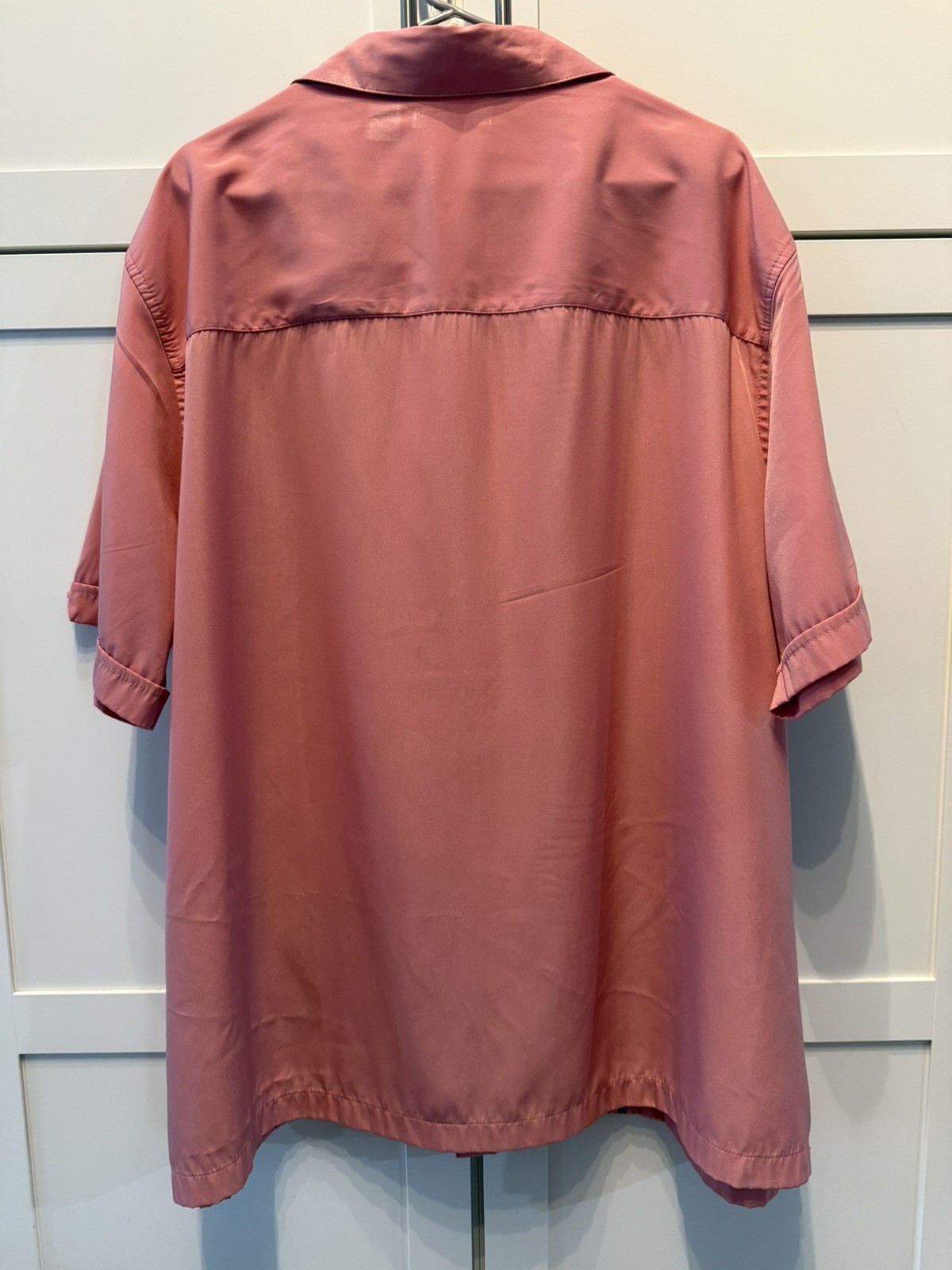 Cubavera Mens 2X Coral Salmon Guayabera Shirt Black Trim Resort Camp Button