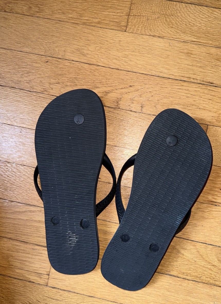 Havaianas Brazil Logo Black Flip Flops Sandal Men Size 9-10 41-42