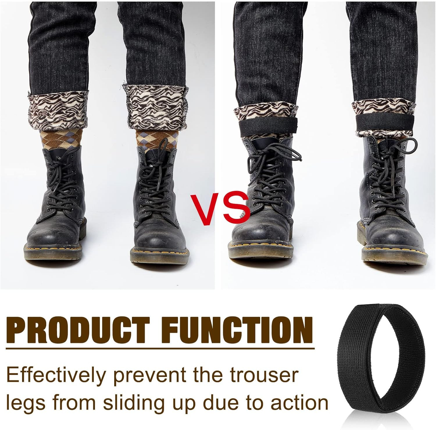 Black Boot Blousers – 2 Pairs Elastic Straps for Hunting, Hiking, Cycling
