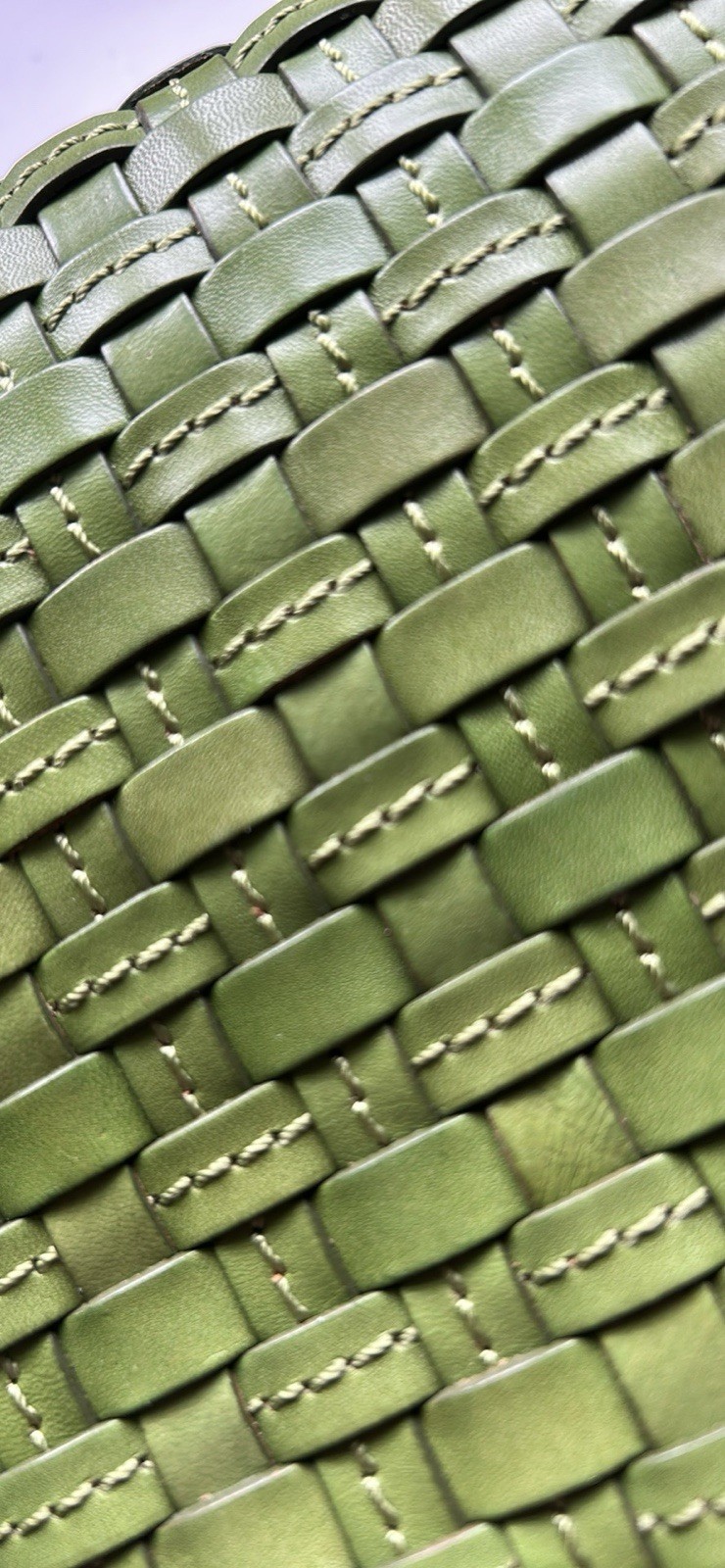 Elliott Lucca Green Woven Zip Shoulder Bag Chain Strap Detachable Lined