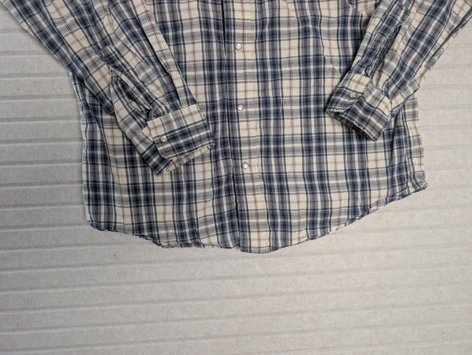 Levi Strauss Jeans Mens Small Plaid Pearl Snap Shirt Long Sleeve