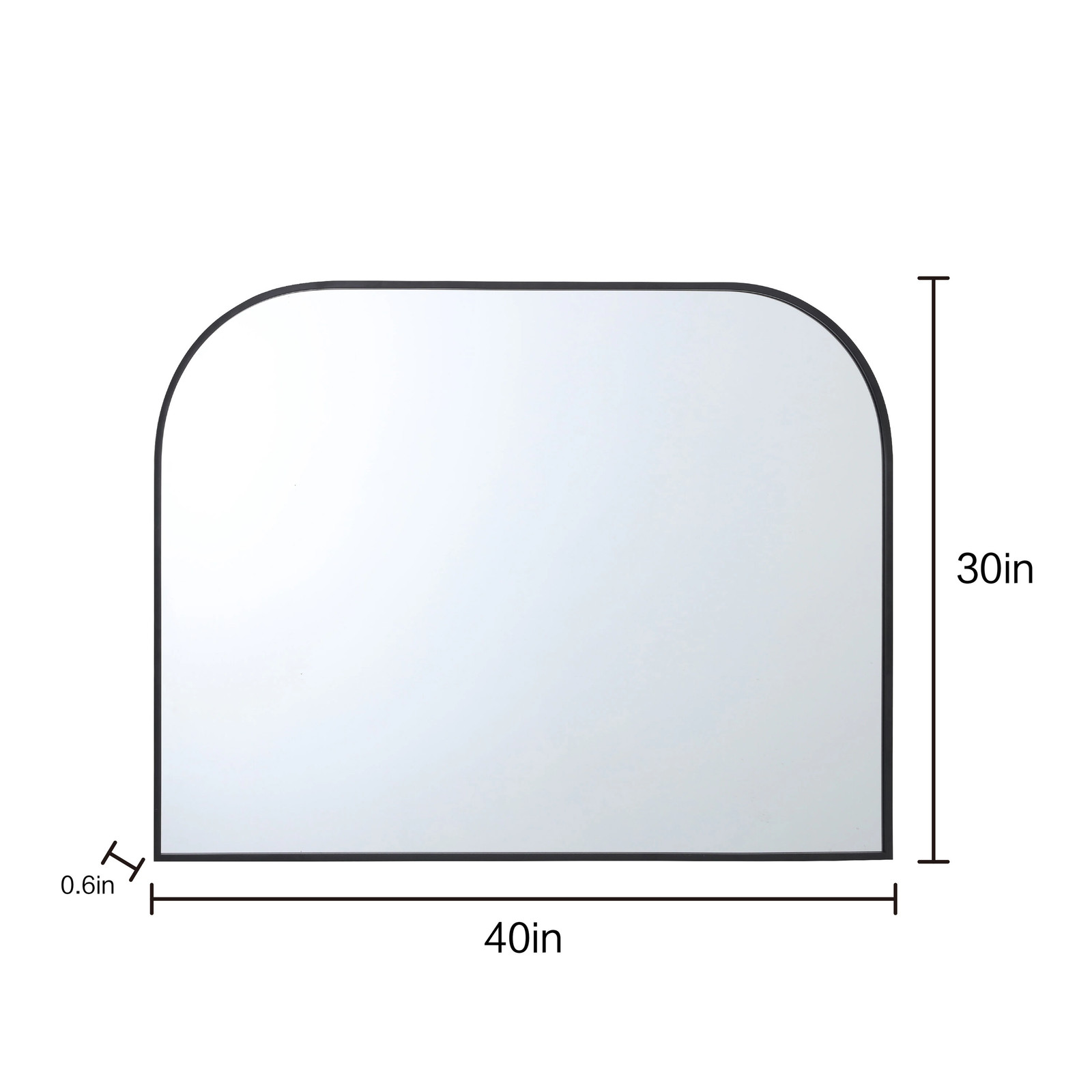 Origin 21 40-in W x 30.0-in H Rectangle Black Framed Wall Mirror|16790