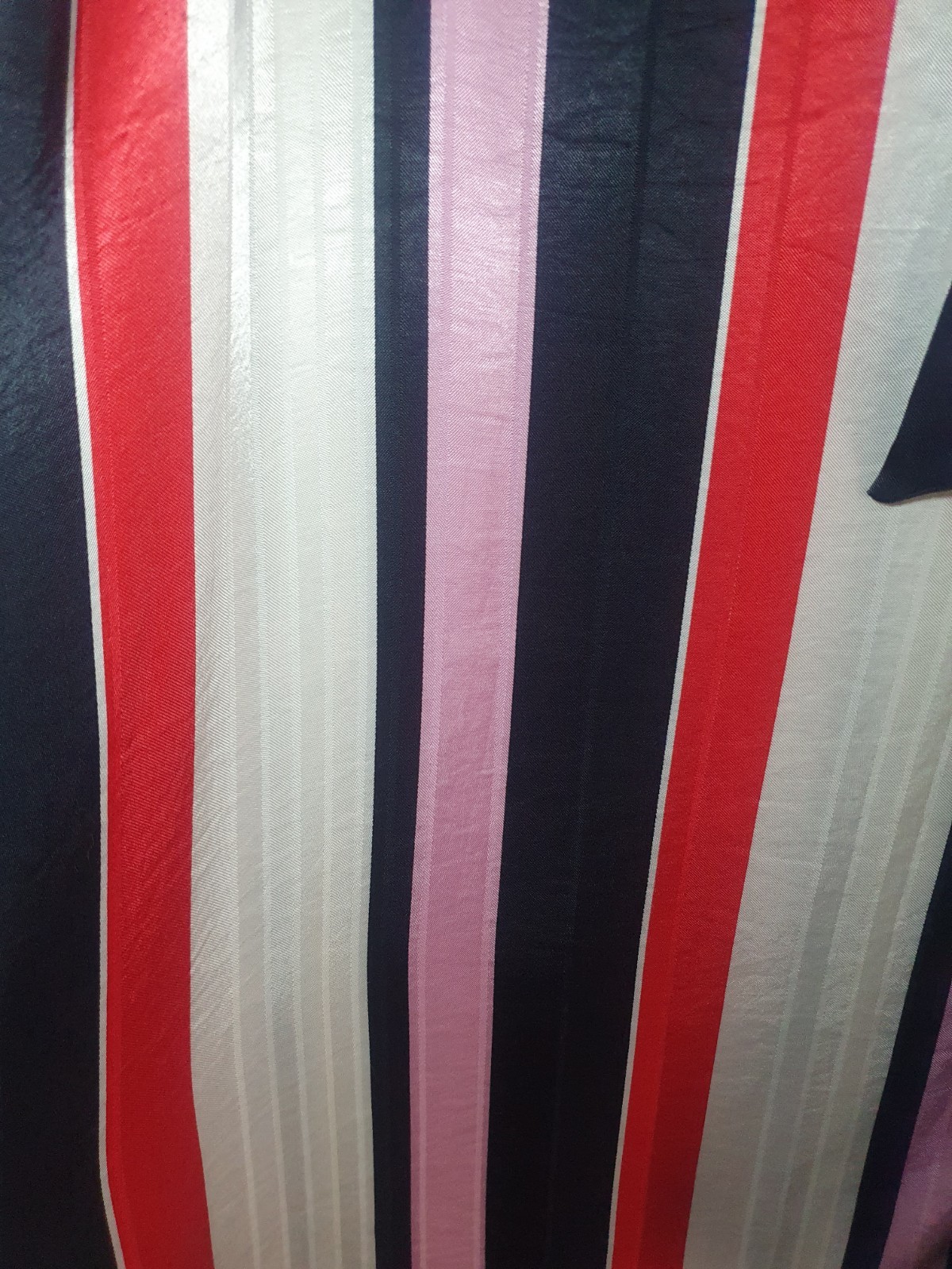 River Island Asymmetric Red Pink White Black Stripe Skirt Size 18 New With Tags