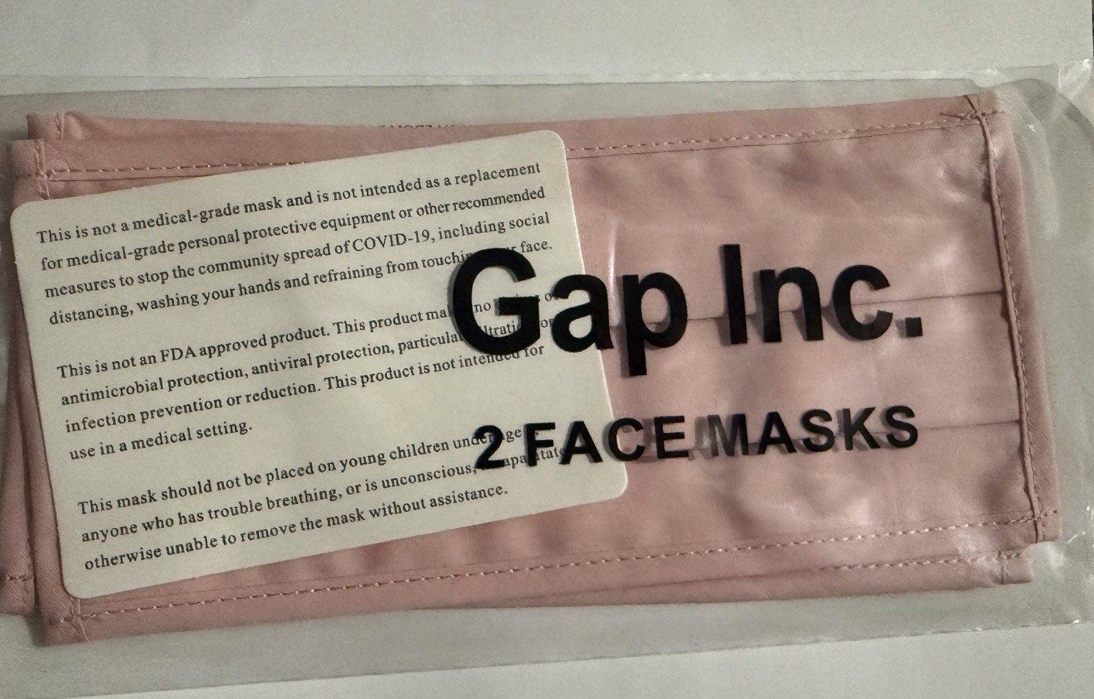 Gap Inc 6 Pack Reusable Face Mask 100% Cotton Washable Pink Sealed (Lot of 3)