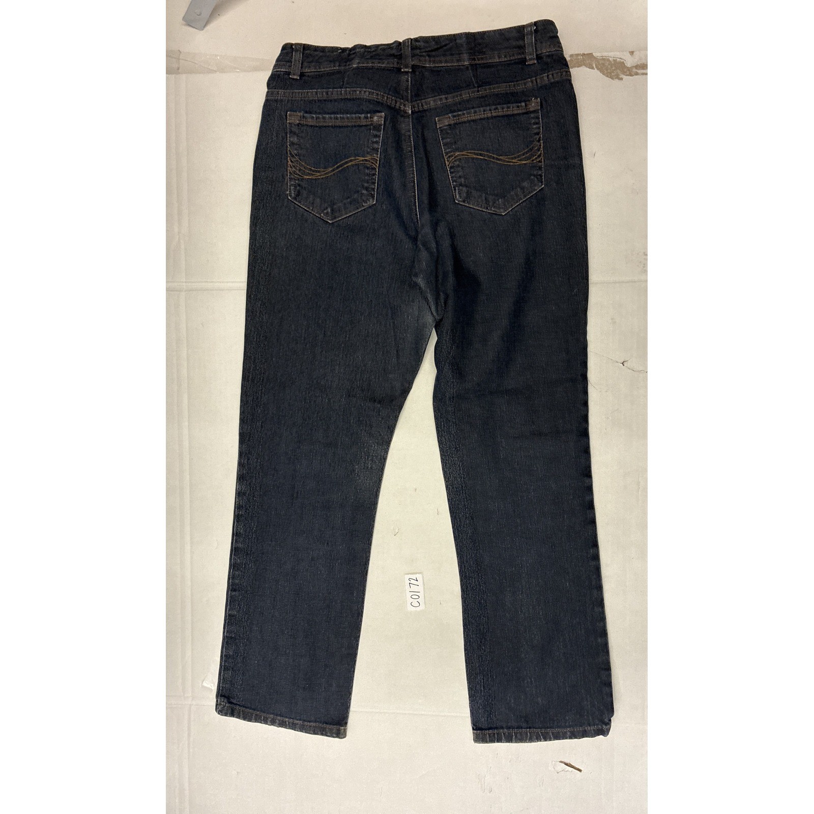 Charter Club Classic Straight Leg Jeans Dark Wash Blue Petite 10P Stretch Denim