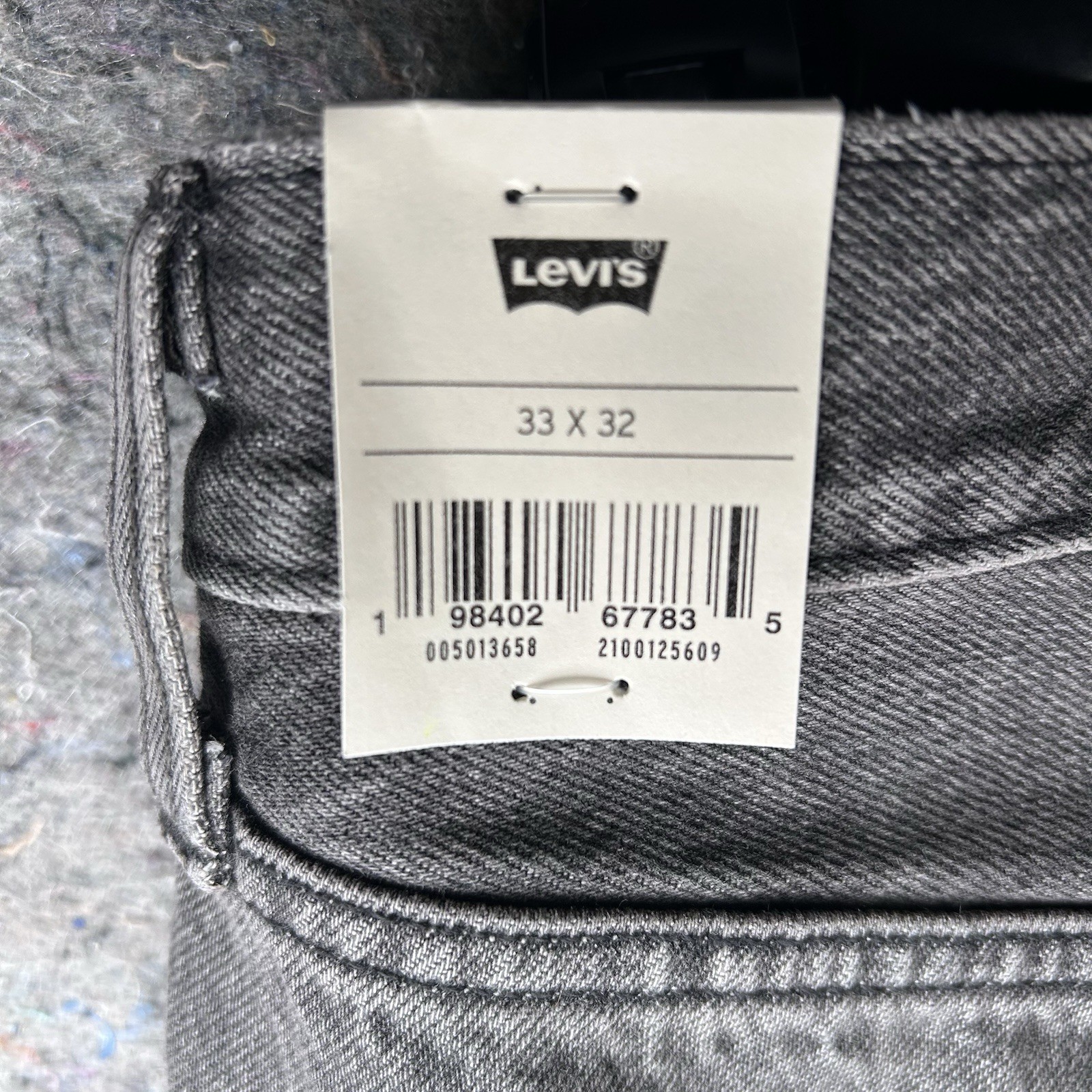 Levi’s 501 Selvedge Straight Fit Big E Denim Jeans Black Ash Men’s Size 33X32