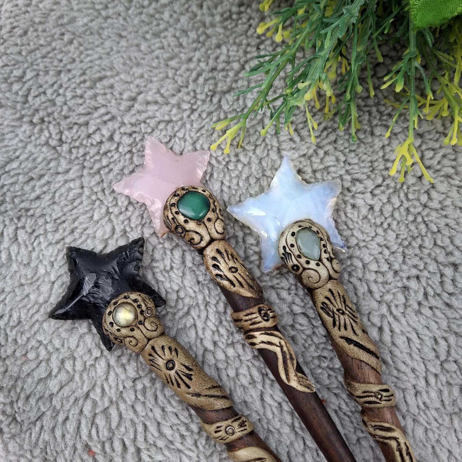 Moon hair stick Crescent Moon Shape Hair Stick Crystal Healing wholesale lot