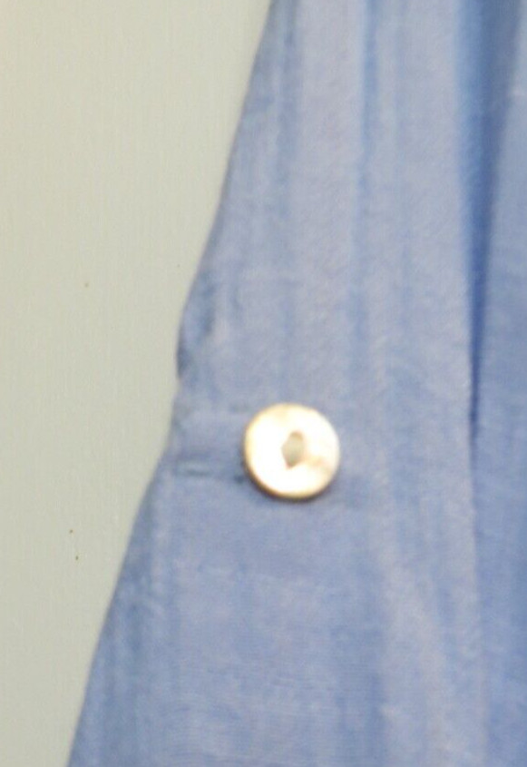 Notations Shirt Womens Large Blue Button Up 3/4 Convertible Sleeves Lace Accent