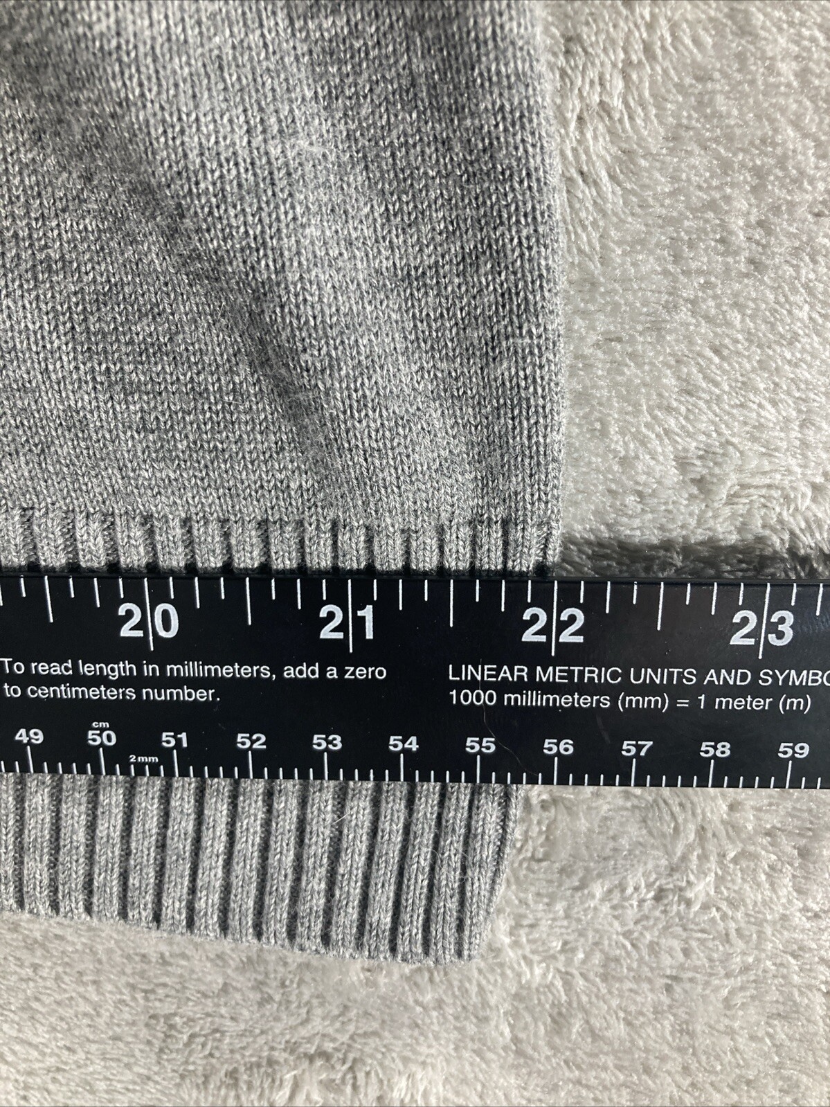 Lands End Sweater Mens Large Gray Long Sleeve V Neck Pullover 100% Baumwolle