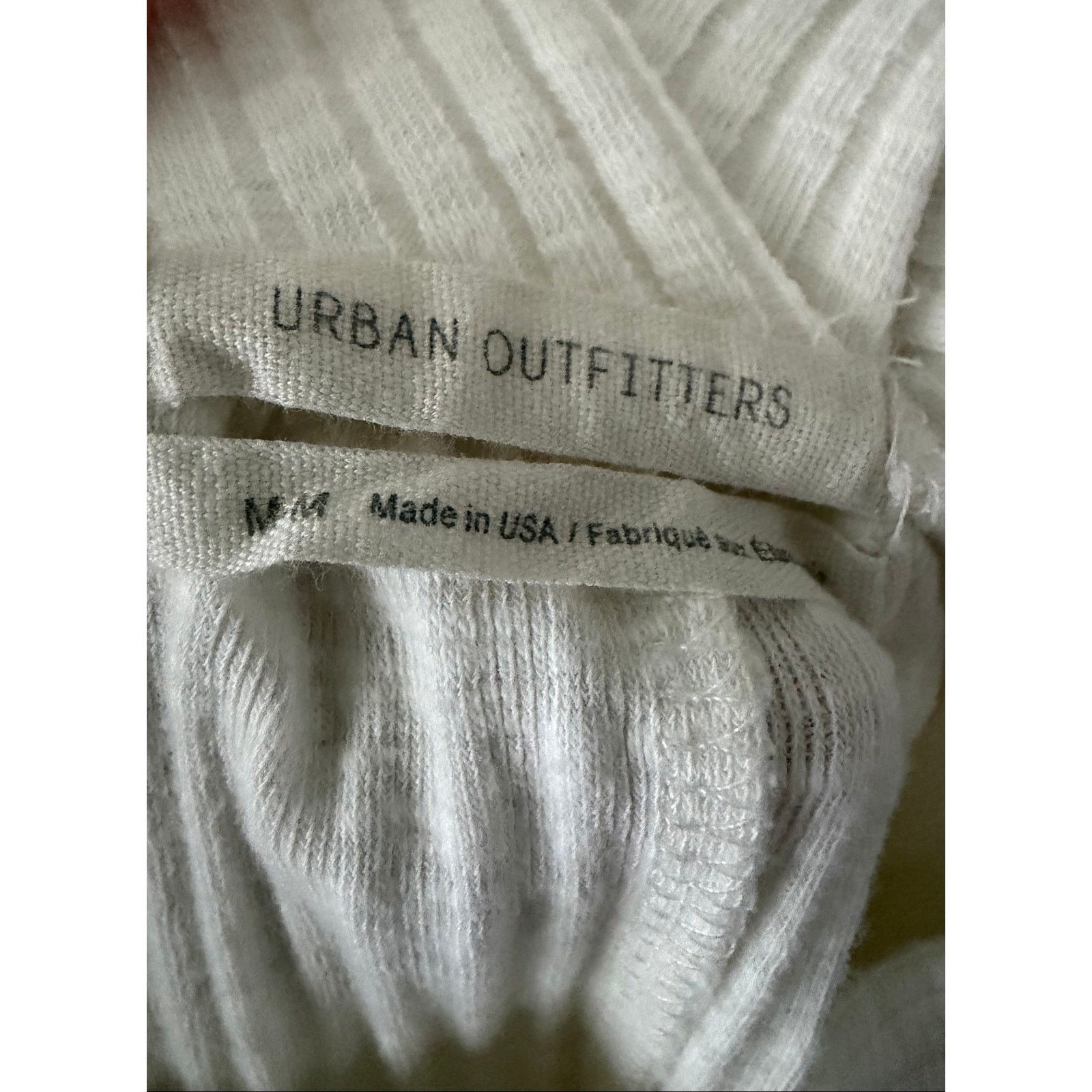 Urban Outfitters Ribbed Crossback Tank Top Womens Medium Ivory Made USA Boho