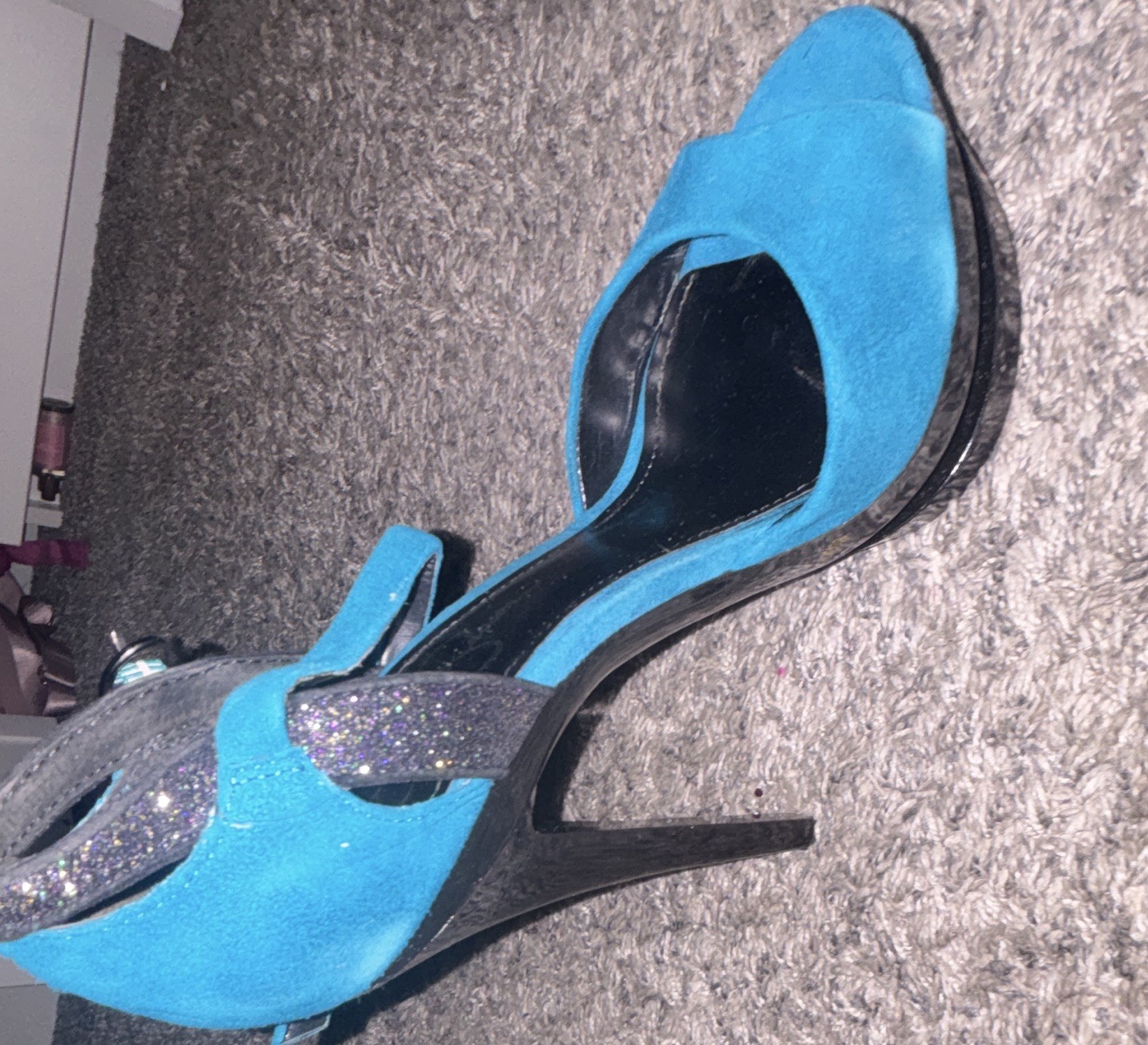 Jessica Simpson Teal Blue Suede Heels Women’s Size 8M