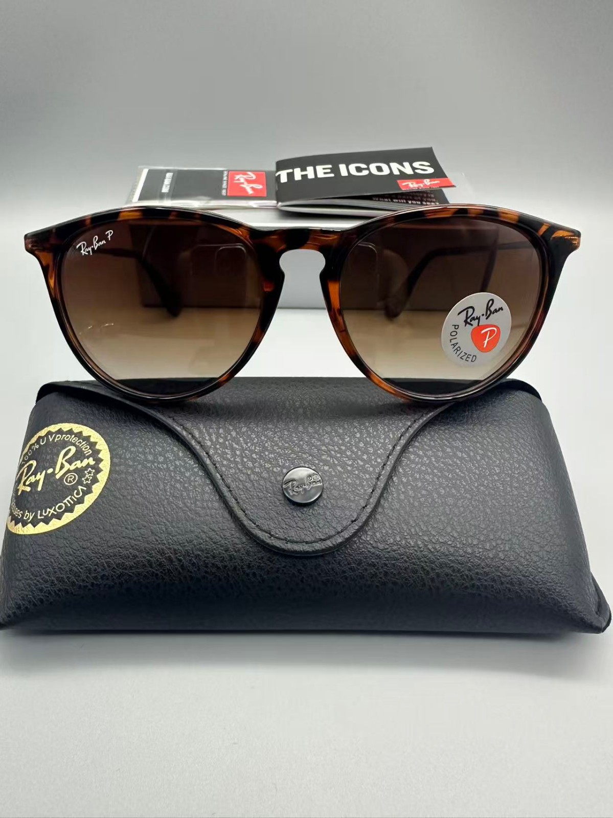 Ray-Ban Erika Tortoise Brown Polarized Women’s Sunglasses RB4171 710/T5 54