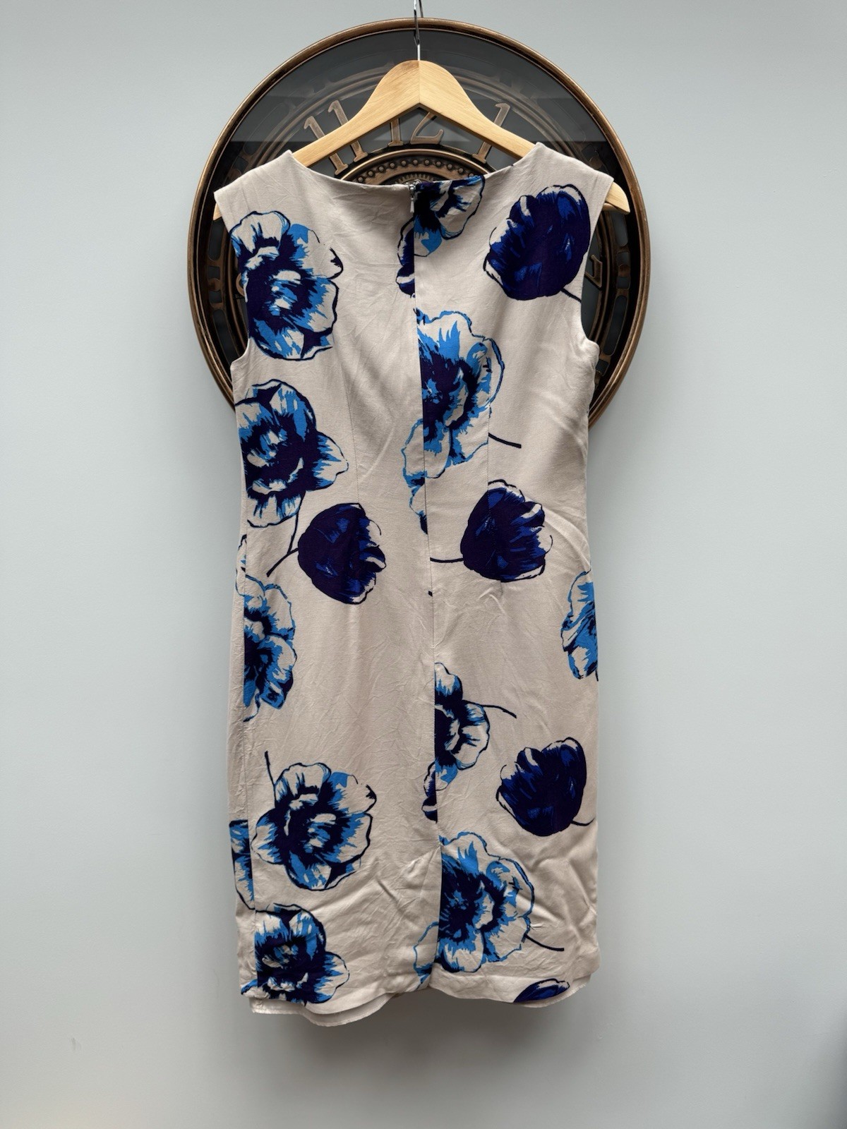 Betty Jackson Black Blue / Beige Floral Shift Dress Size 12 Summer / Wedding
