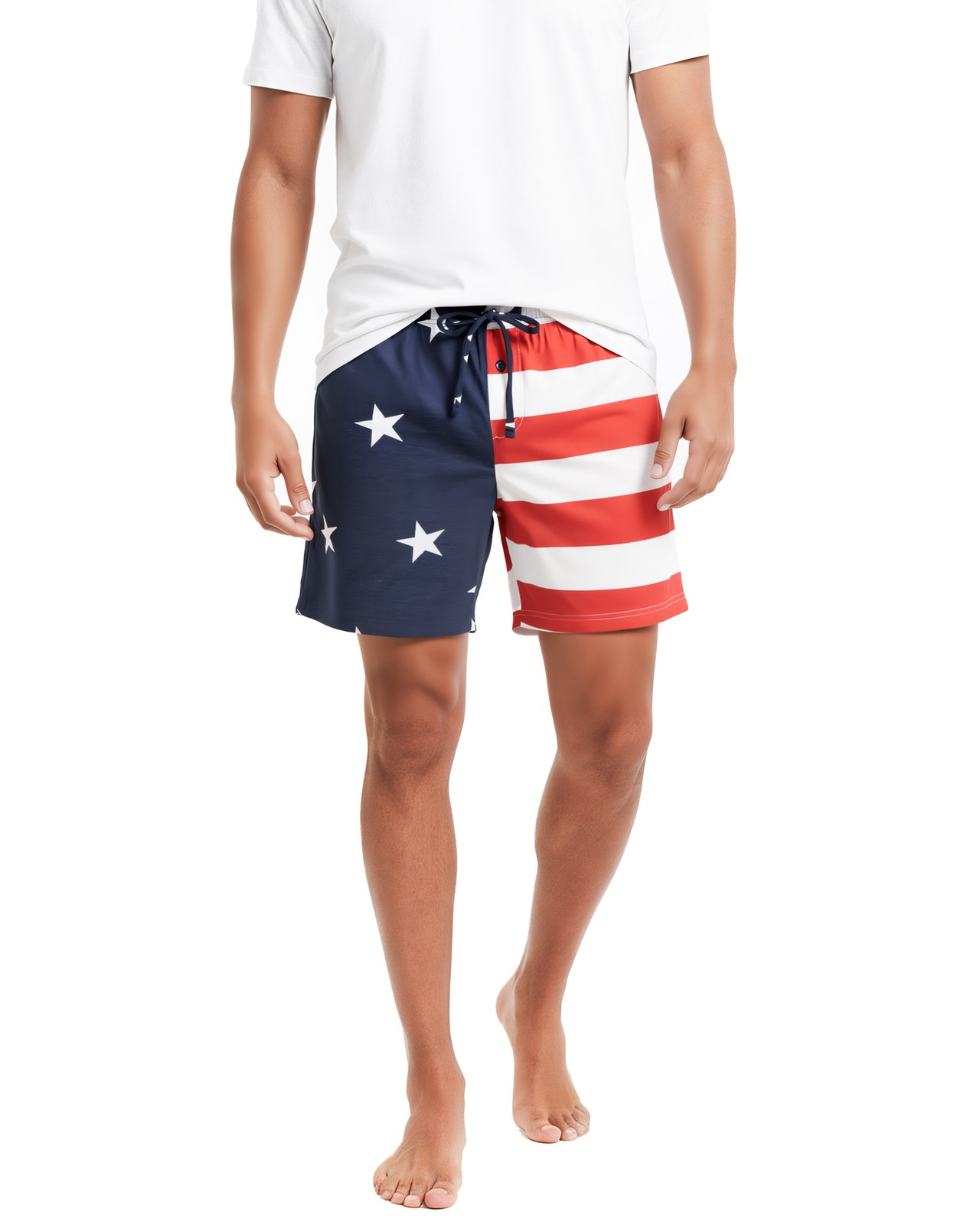 Stars And Stripes Men’s Shorts Patriotic Flag Summer Lounge Bottoms