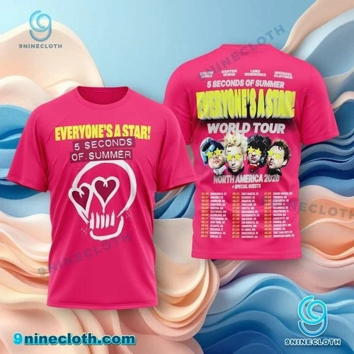 5 Seconds of Summer Tour 2026 T-Shirt 3D Tee Shirt