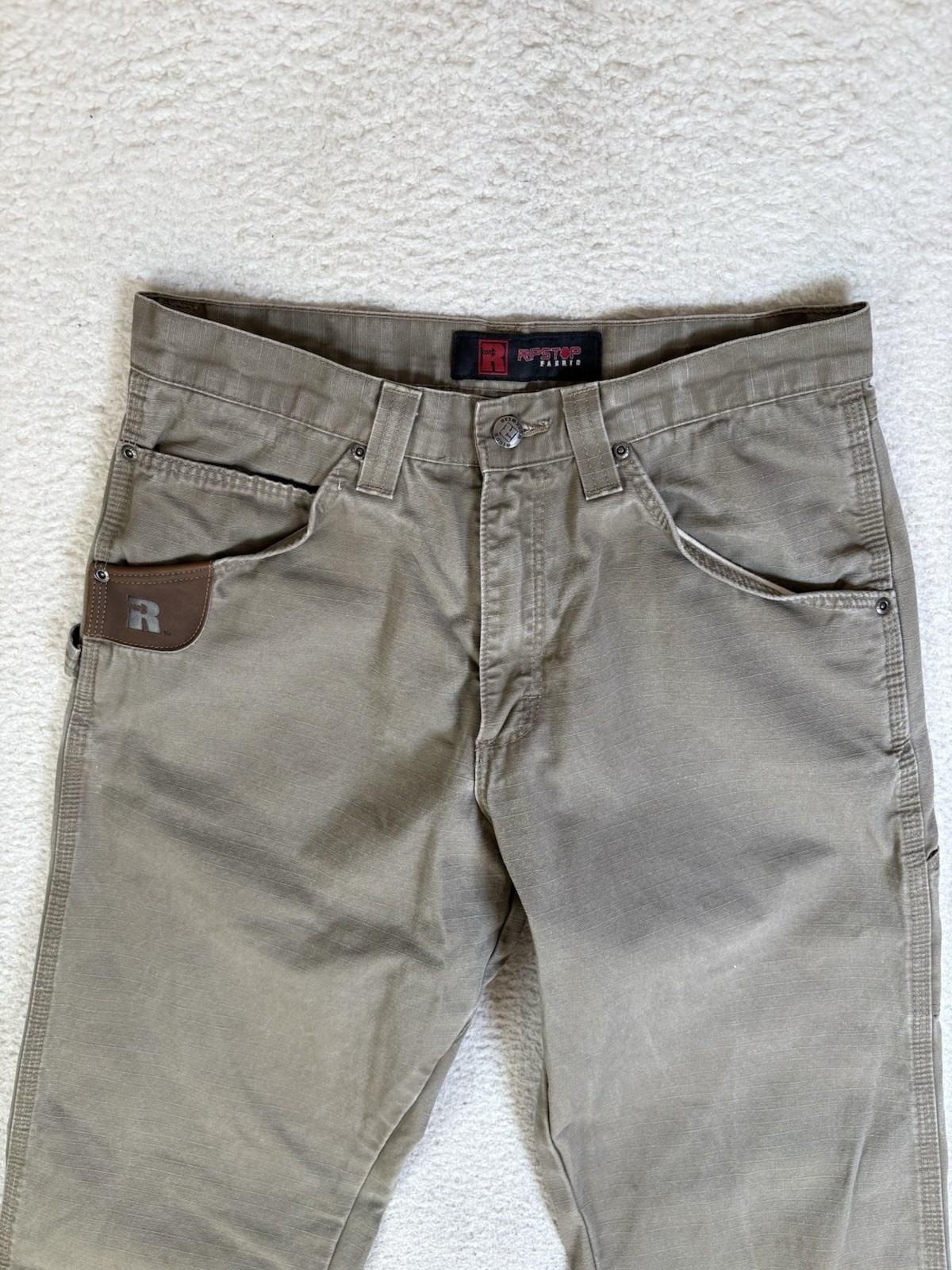 Wrangler Riggs Workwear Carpenter Pants Mens 31×30 Ripstop Canvas Hammer Loop