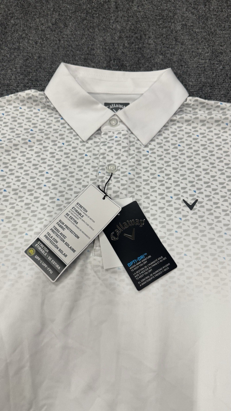 Callaway Men’s Opti-Dri White Golf Polo Size XXL Short Sleeve Lightweight