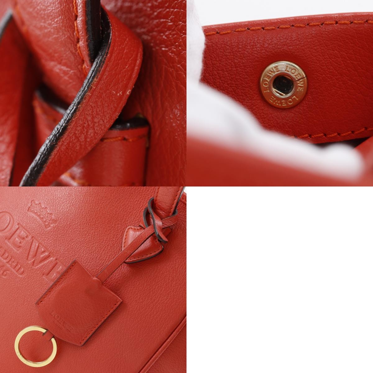 LOEWE Heritage Tote Bag Red leather Women