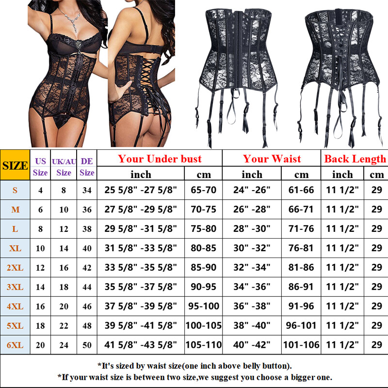 Women’s Black Mesh Waist Taming Underbust Corset With Suspender Clips Lingerie