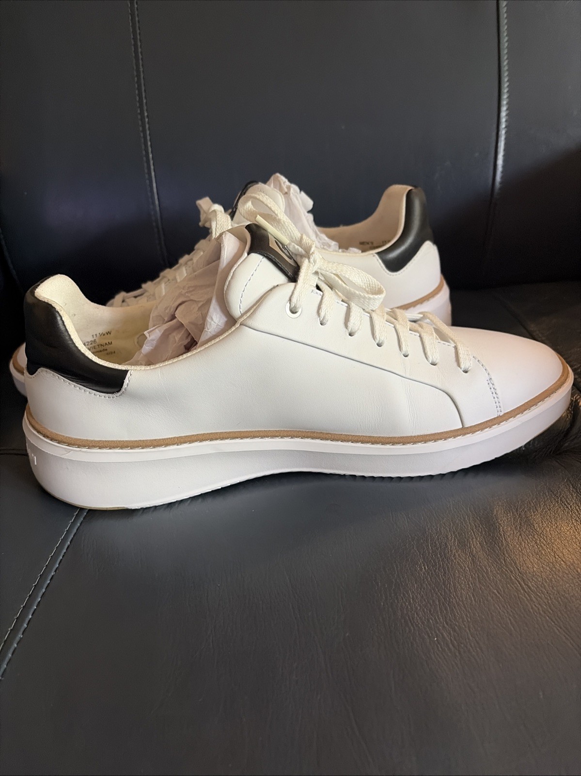 Cole Haan Men’s GrandPrø Topspin Sneakers C34226 Optic White Black-11.5W