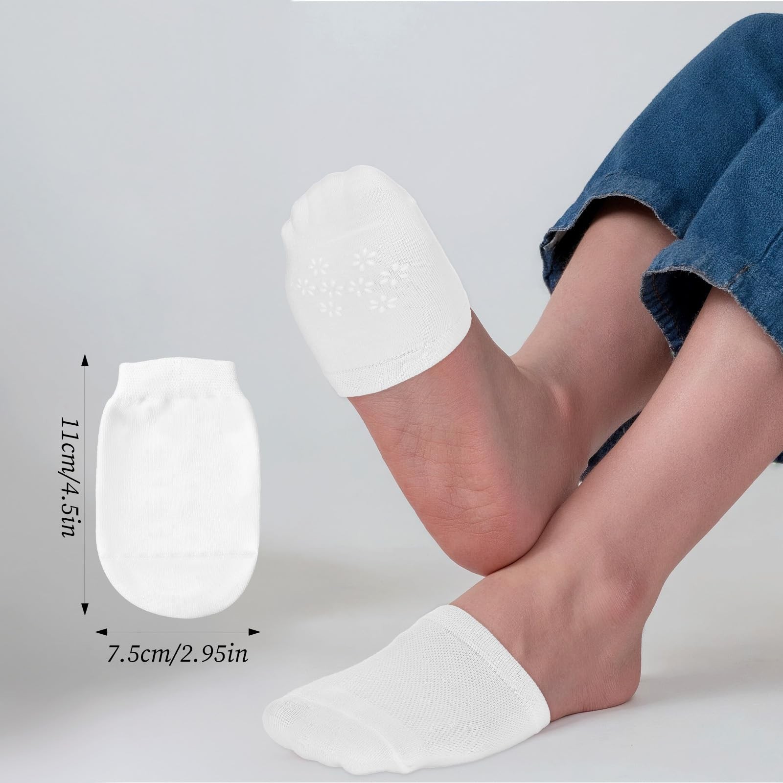 5 Pairs Women’s Toe Socks for Mules Toe Toppers Cover No Show Liner Half Sock…