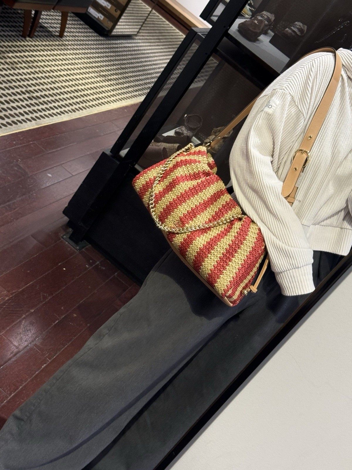 NWT coach Faye Large Shoulder Bag With Stripes