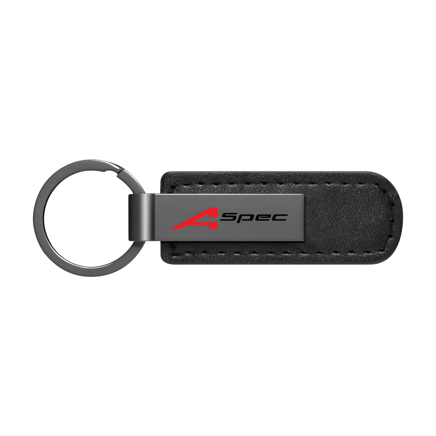 Acura A-Spec Black PU Leather Strap Black Metal Bar UV Printed Key Chain